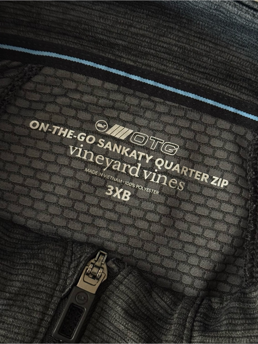Vineyard Vines OTG On-The-Go Sankaty Quarter-Zip Pullover Gray 3XB Big - Picture 6 of 7